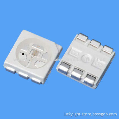 1W 5050 Full-color LEDs, 624nm Hyper Red, 525nm Pure Green, 470nm Blue with 350mA Peak Current